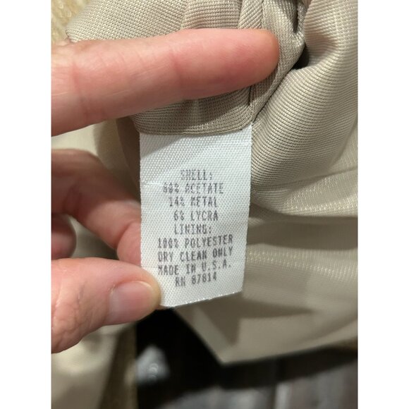 Cache Pencil Maxi Skirt Metallic Ribbed Size 6 Flat Front Elegant Evening Wear - Picture 6 of 9